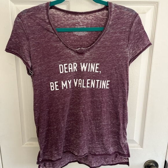 Grayson Threads Purple Tee - Dear Wine, Be My Valentine - Picture 1 of 2